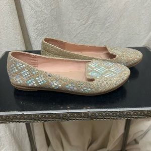 Gold Kids Flats Size 3